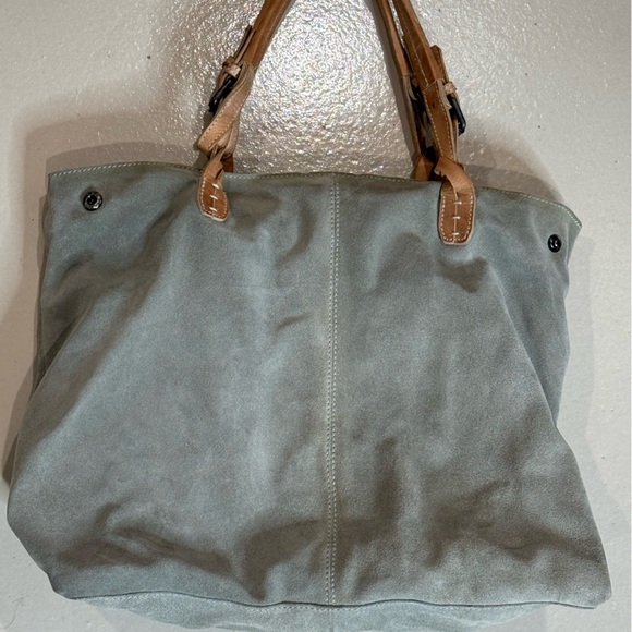 SOLD We The Free Free People Tote Bag backpack 100% cow leather cotton inter - Picture 3 of 16